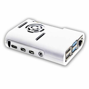 ovale behuizing met ventilator voor raspberry pi 4b wit