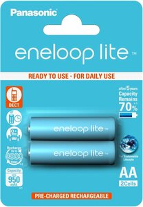 Panasonic BK-3LCCE/2BE Nikkel Metaal Hydride 950mAh 1.2V oplaadbare batterij/accu