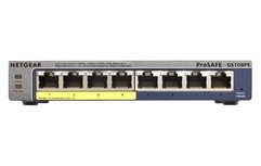 Netgear ProSAFE Unmanaged Plus Switch - GS108PE - 8 Power over Ethernet poorten Netgear ProSAFE Unmanaged Plus Switch - GS108PE - 8 Power over Ethernet poorten