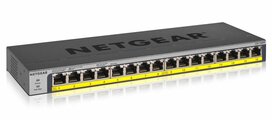 NETGEAR GS116PP Unmanaged Gigabit Ethernet (10/100/1000) Power over Ethernet (PoE) Zwart NETGEAR GS116PP Unmanaged Gigabit Ethernet (10/100/1000) Power over Ethernet (PoE) Zwart