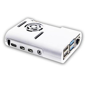 ovale behuizing met ventilator voor raspberry pi 4b wit