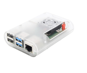 ovale behuizing met ventilator voor raspberry pi 4b transparant