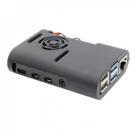 ovale behuizing met ventilator voor raspberry pi 4b zwart