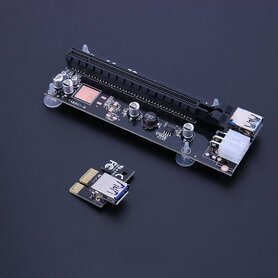 PCI-E 1x to 16x Powered USB 3.0 Extender Riser Adapter