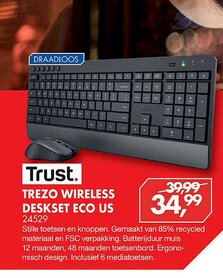 TRUST TREZO WIRELESS DESKSET ECO US 24529