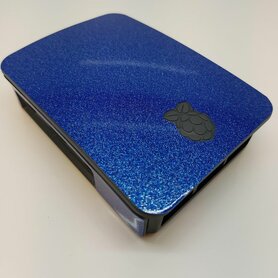 Glitterblauwe Sticker (Skin) voor Originele Raspberry Pi 3 B Foundation Behuizing