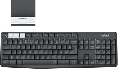 Logitech K375s toetsenbord RF-draadloos + Bluetooth QWERTY US International Grafiet, Wit